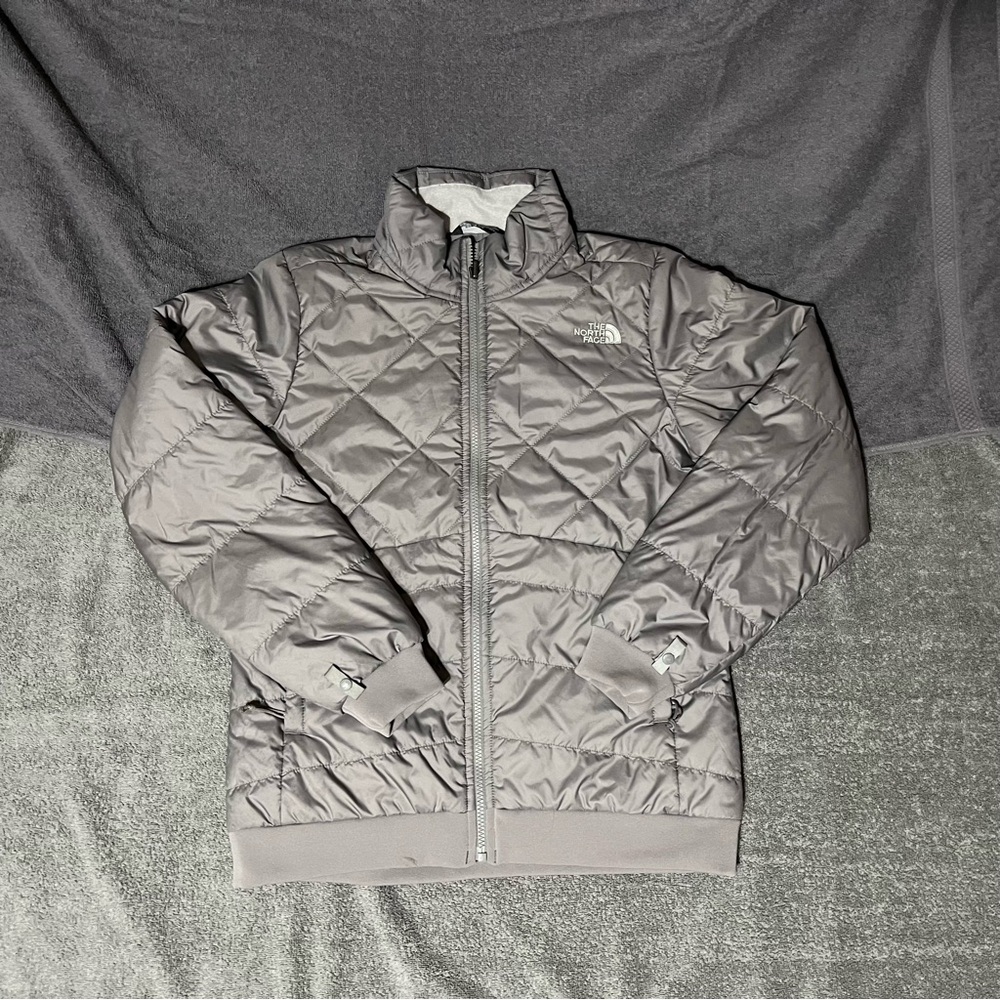 Women’s Medium The North Face Monarch Quilted Puffer Jacket Grey/Silver